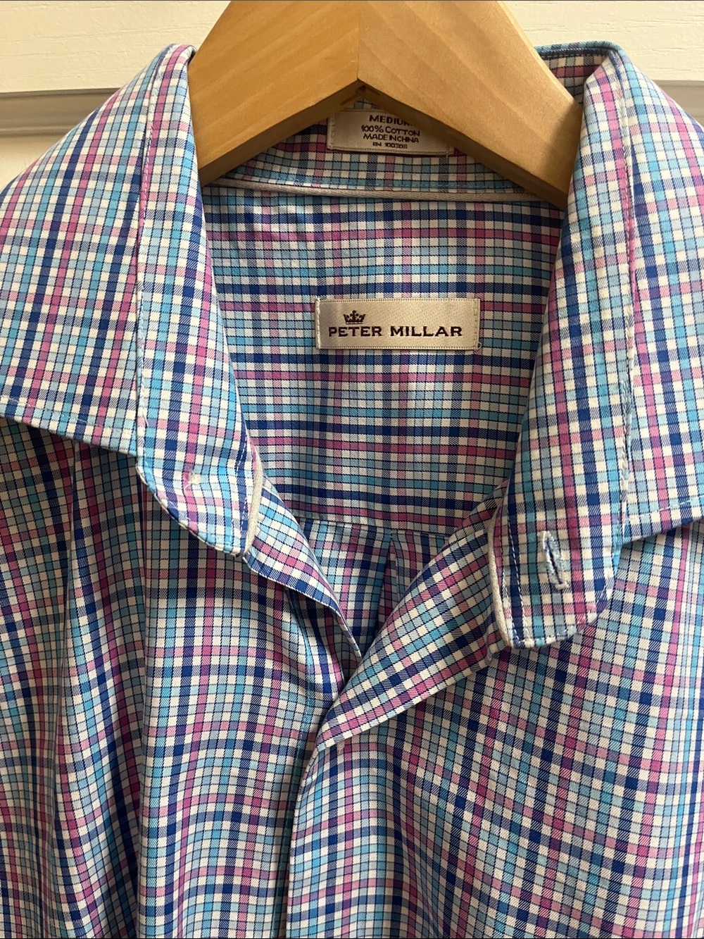 Peter Millar Blue, Purple & Light Blue Plaid Shirt
